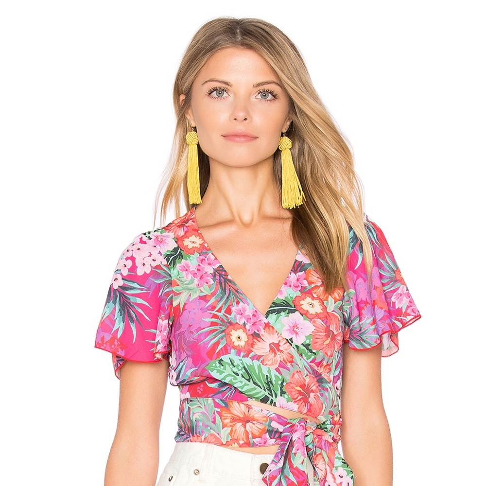 Show Me Your Mumu Wilson Wrap Top in Aloha - Small